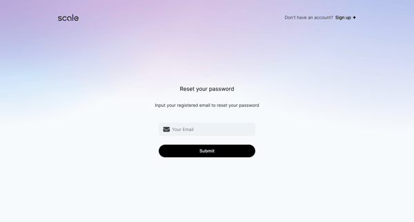 Forgot your Password? - Request a New one Now - Scale screen