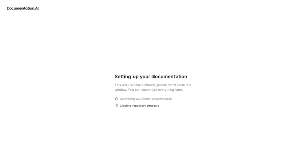 Dashboard - Documentation.AI screen