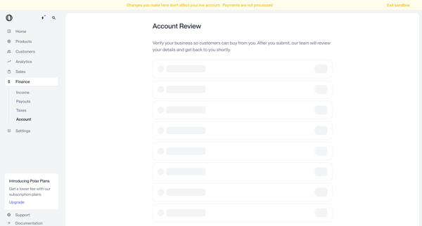 Finance - Payout Account | Nicelydone | Polar screen