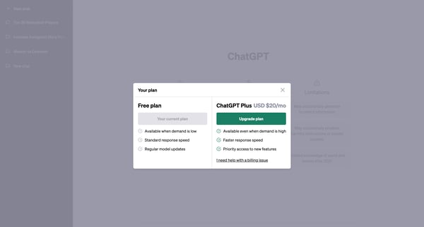 New chat screen