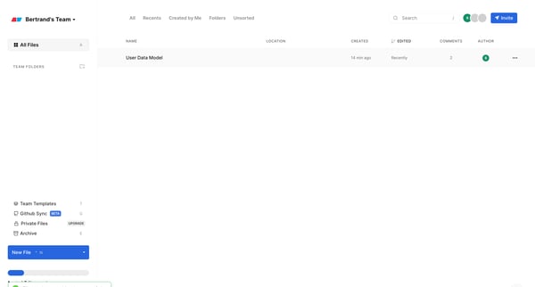 Bertrands Team Workspaces — Eraser screen