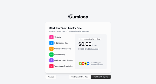 Gumloop | Hub screen