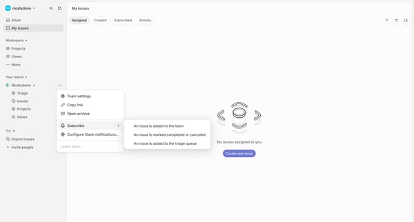 My issues › Assigned screen