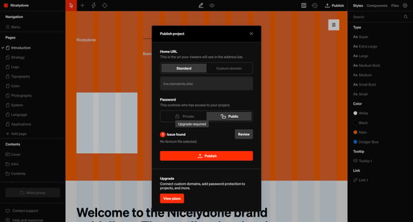 Standards - Nicelydone screen