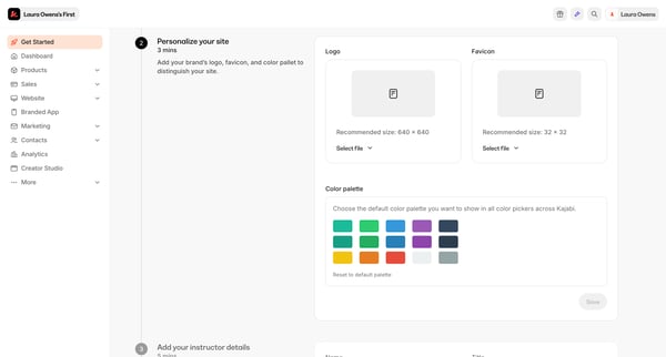 Kajabi - adminsites2148600208get_started screen
