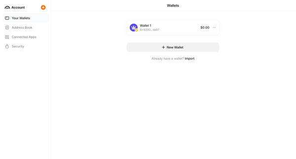 Aave Account screen
