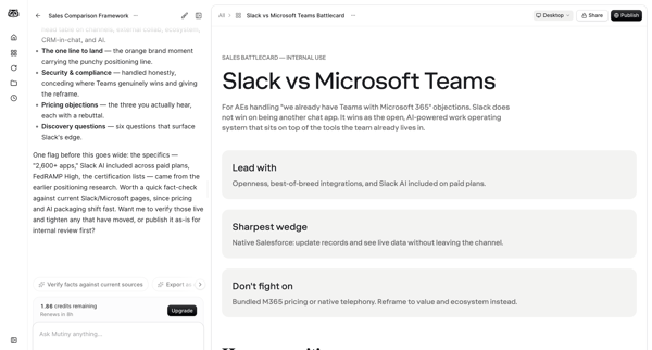 Slack vs Microsoft Teams Battlecard | Mutiny from Mutinyhq
