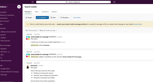 Slack | Search  Nicelydone screen