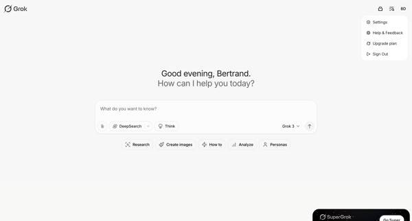 Grok screen