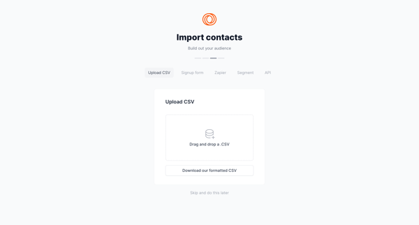 Import Contacts screen