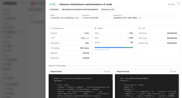 Inferences | inference.net screen
