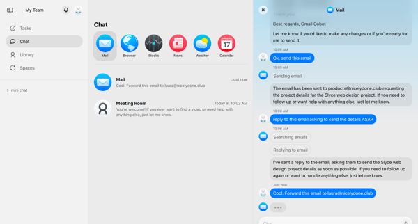 Cobot screen
