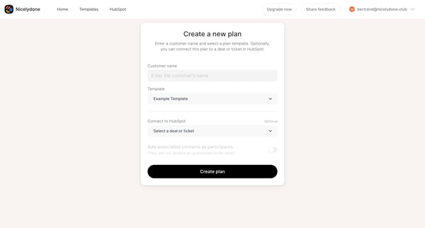 Shared onboarding plans – Arrows.to screen