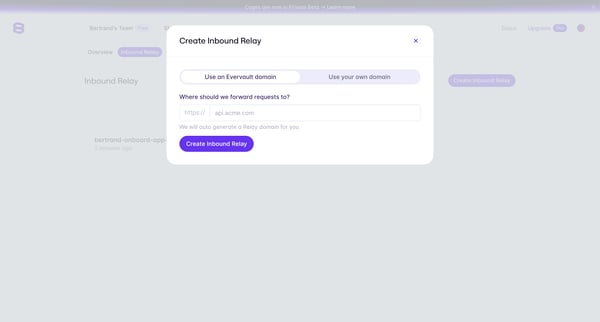 Evervault | App screen