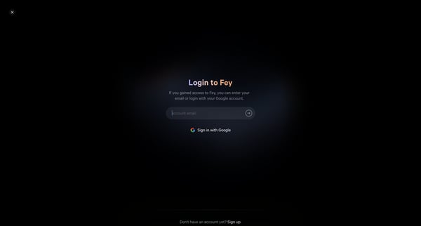 Login screen