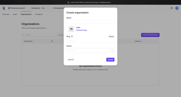Dashboard | Clerk.com from Clerk