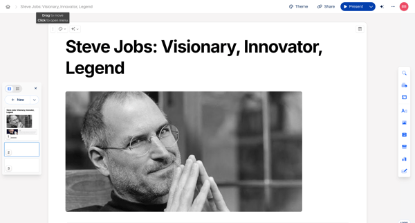 Steve Jobs Visionary, Innovator, Legend | Gamma screen