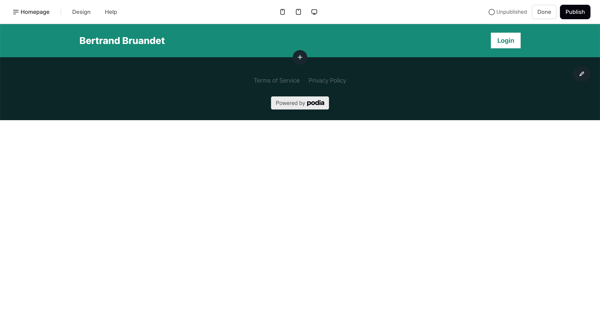 Podia screen