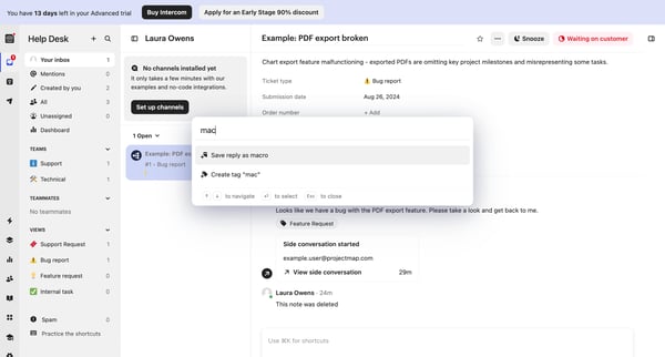 Example PDF export broken | Help Desk  Nicelydone  Intercom screen