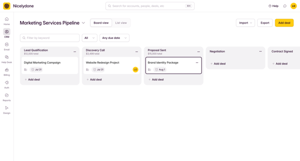 View Pipeline screen