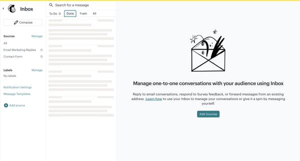 Inbox | Mailchimp screen
