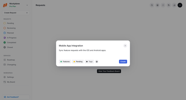Requests | UserJot screen