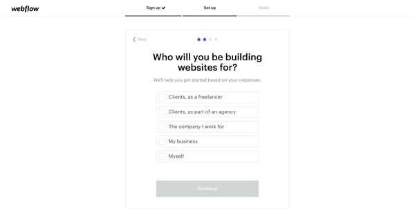 Welcome to Webflow - Webflow screen