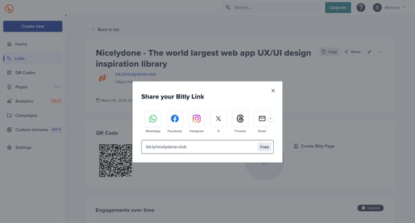 Bitly | Links screen