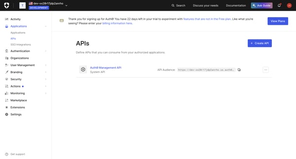 APIs screen