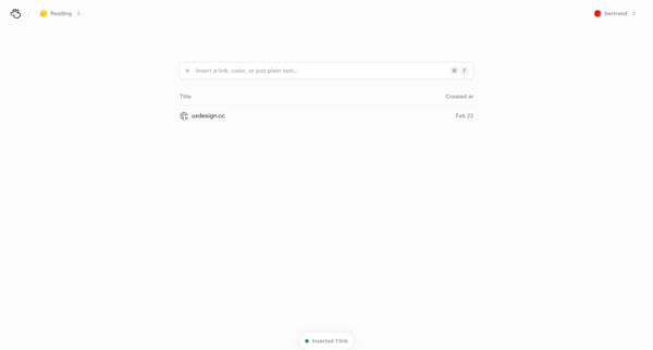 Reading – Basic Bookmarks screen
