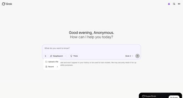 Grok screen