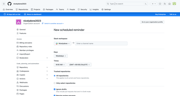 Scheduled reminders - nicelydone2023 - Edit screen