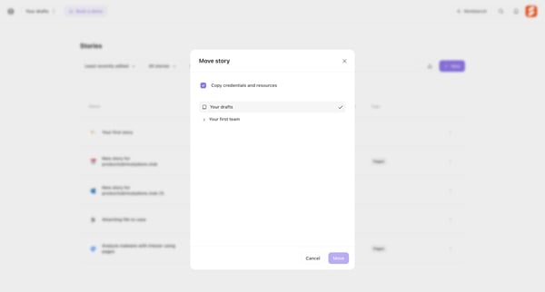 Stories - Tines screen