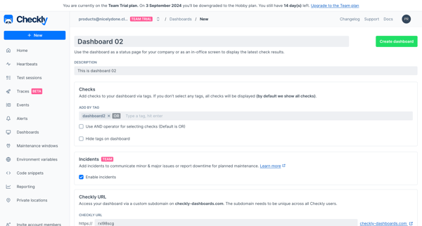 Dashboards | new screen