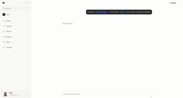 Meeting Schedule Reminder screen