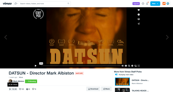DATSUN - Director Mark Albiston on Vimeo screen