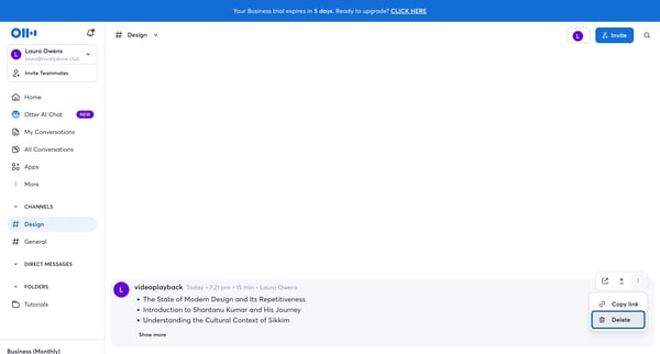 Otter Voice Meeting Notes - Otter.ai screen
