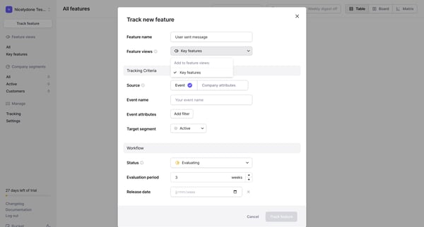 Features › All Features screen