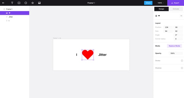 Frame 1 · Jitter screen