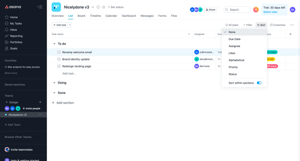 Nicelydone v3 - Asana from Asana