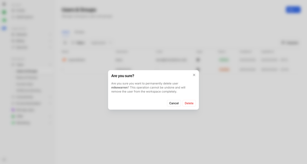 Users & Groups | Bird screen