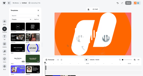 Vimeo screen