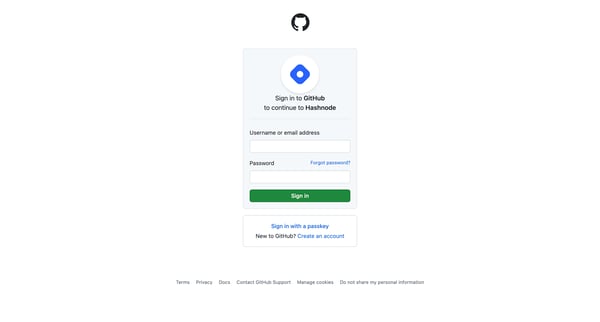 Sign in to GitHub · GitHub screen