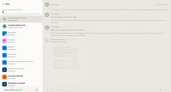 3 New Expensify screen