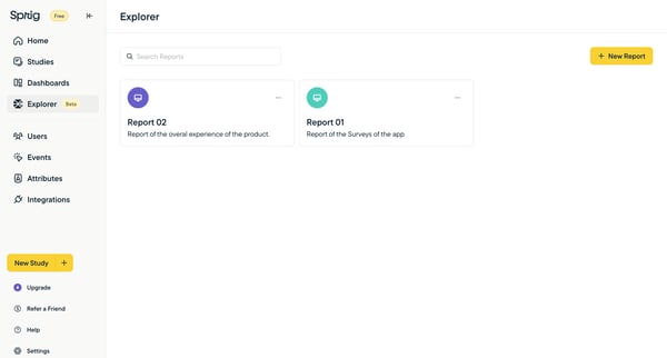 Sprig | User Insights Platform for Teams Building Better Product E screen