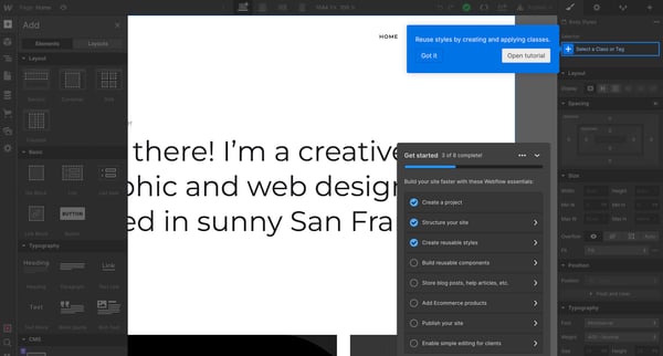 Webflow - Bertrands Marvelous Site screen
