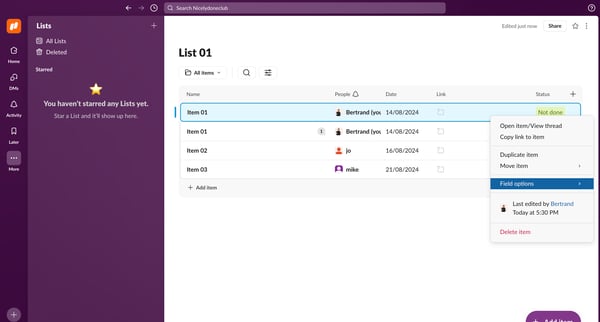 List 01 - Nicelydoneclub - Slack from Slack