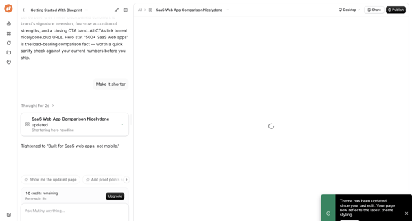 SaaS Web App Comparison Nicelydone | Mutiny from Mutinyhq