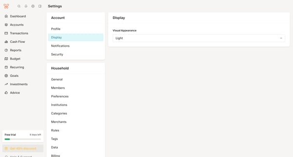 Display Settings from Monarch