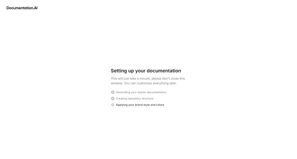 Dashboard - Documentation.AI screen